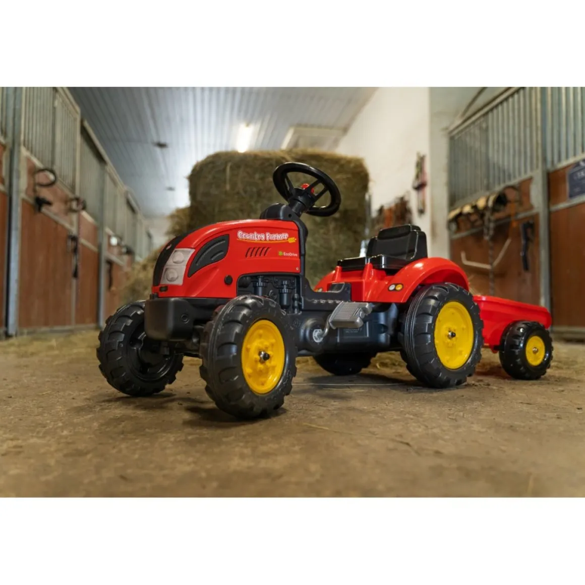 FALK® Pedaltraktor Med Trailer Rød
