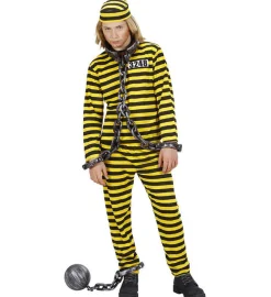 Fangedragt Sort/Gul Børnekostume