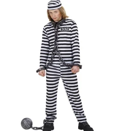 Fangedragt Sort/Hvid Børnekostume