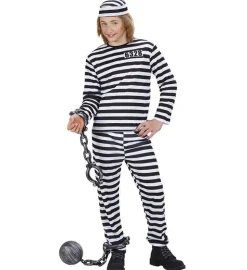 Fangedragt Sort/Hvid Børnekostume