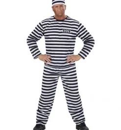 Fangedragt Sort/Hvid Kostume