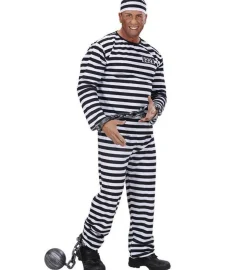 Fangedragt Sort/Hvid Kostume