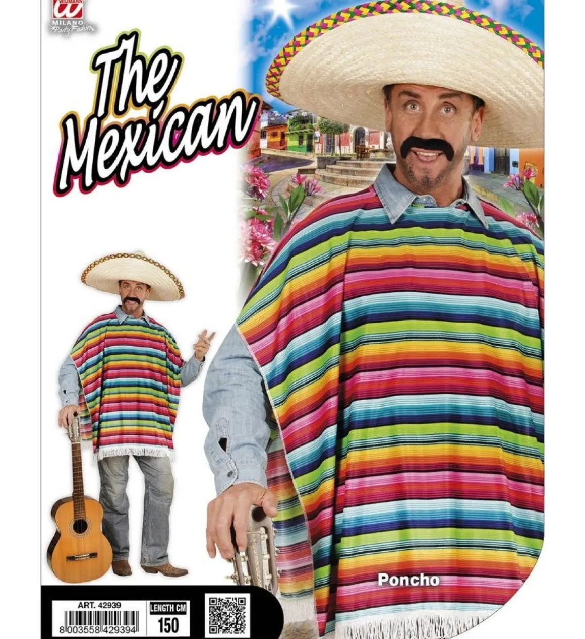 Farverig Poncho