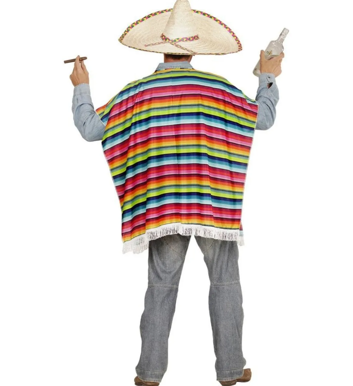 Farverig Poncho