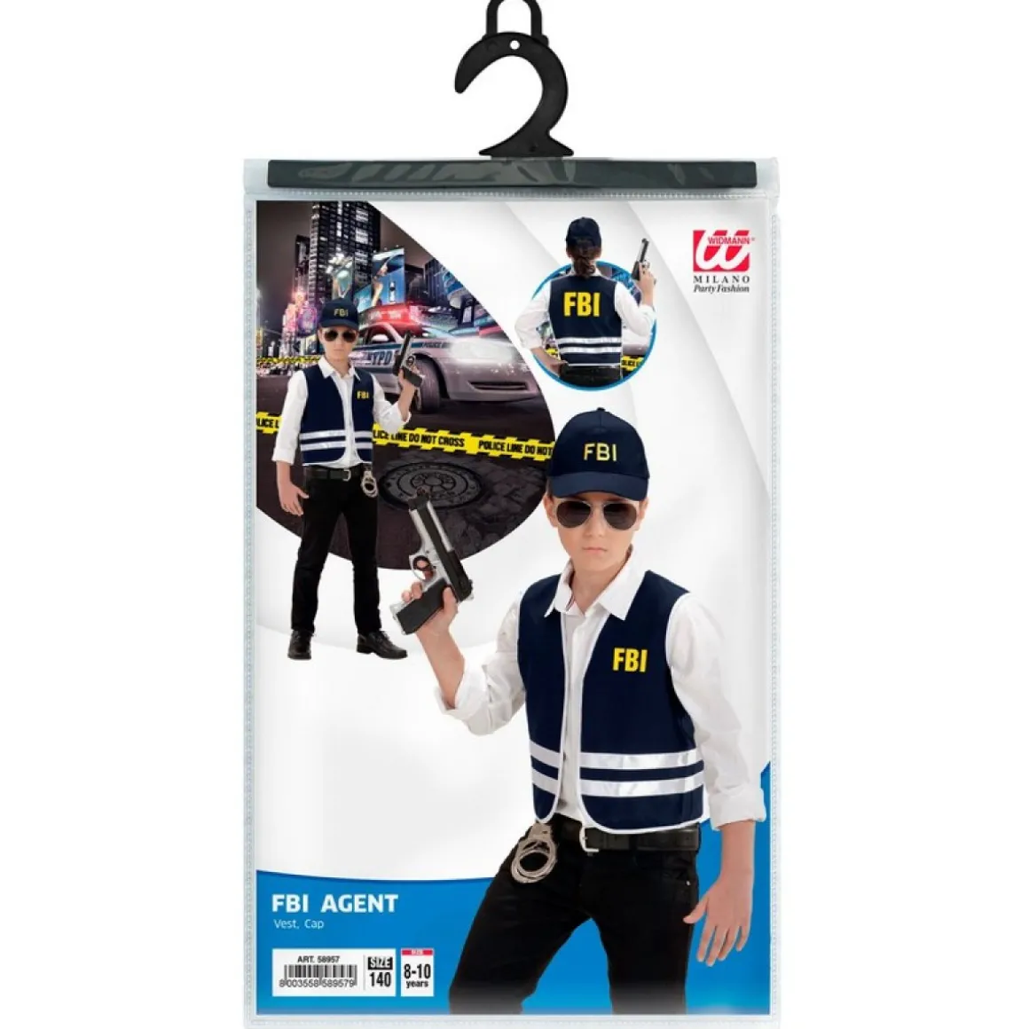 FBI Vest & Kasket Sæt Børnekostume