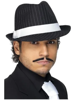 Fedora Gangsterhat Sort/Hvid
