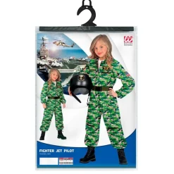 Fighter Pilot Børnekostume Lysegrøn