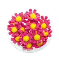 Filt Blomster Pink/Gul