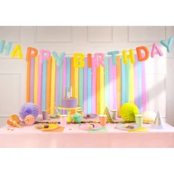 Filt Happy Birthday Guirlande Brun