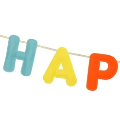 Filt Happy Birthday Guirlande Brun