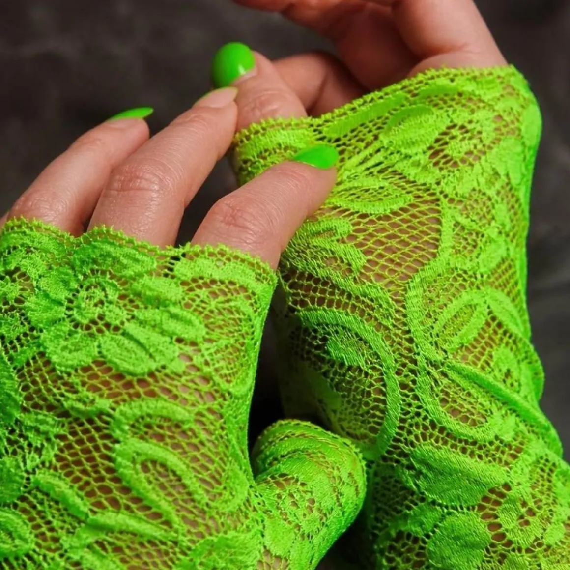 Fingerløse Blondehandsker Neon