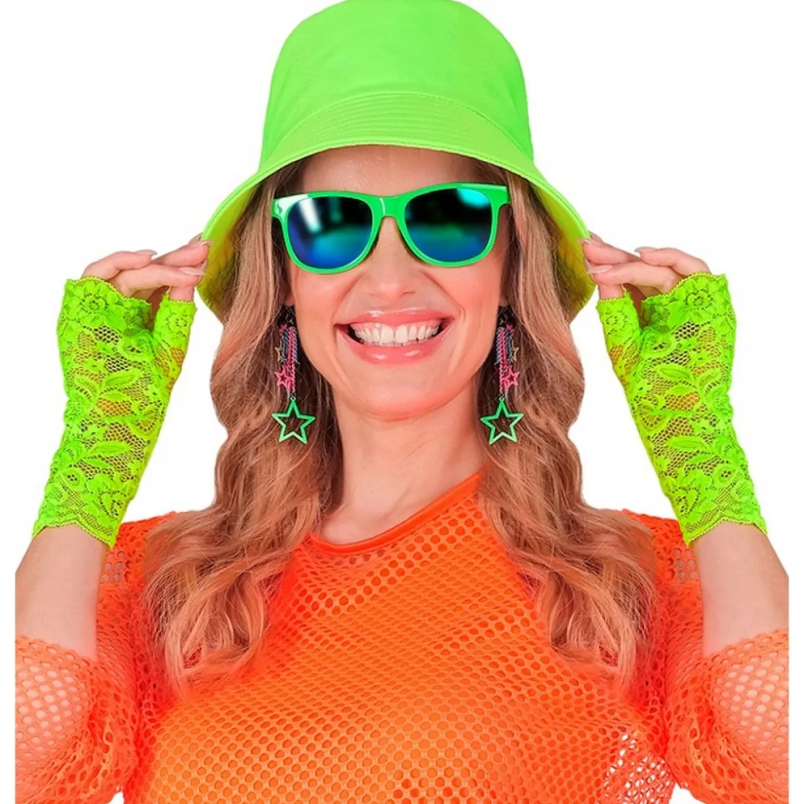 Fingerløse Blondehandsker Neon