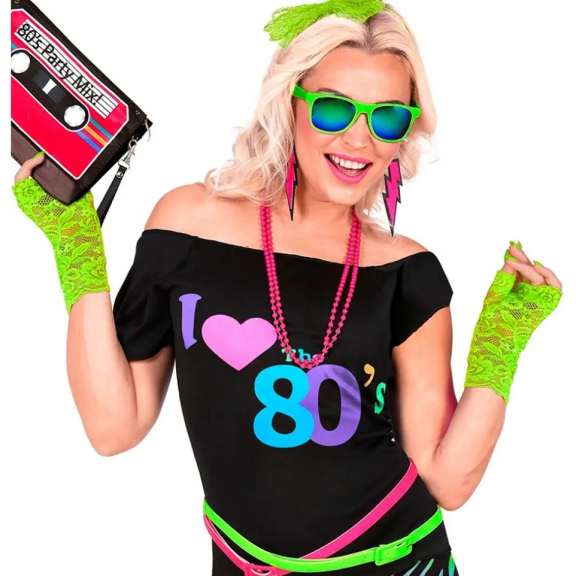 Fingerløse Blondehandsker Neon
