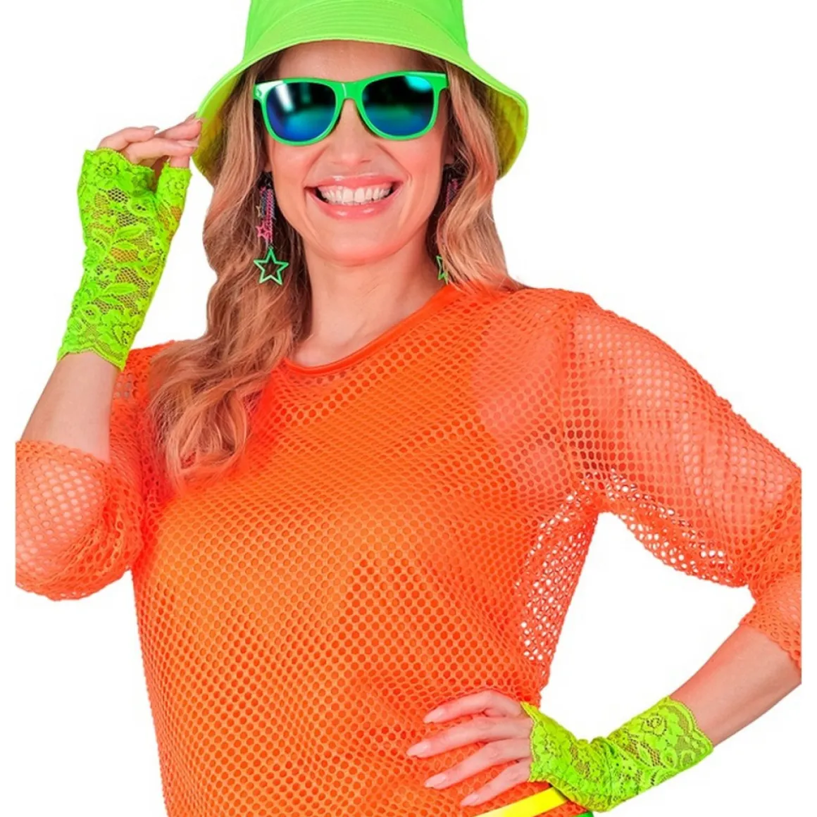 Fingerløse Blondehandsker Neon