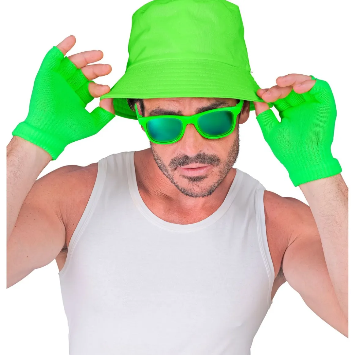 Fingerløse Handsker Neongrøn