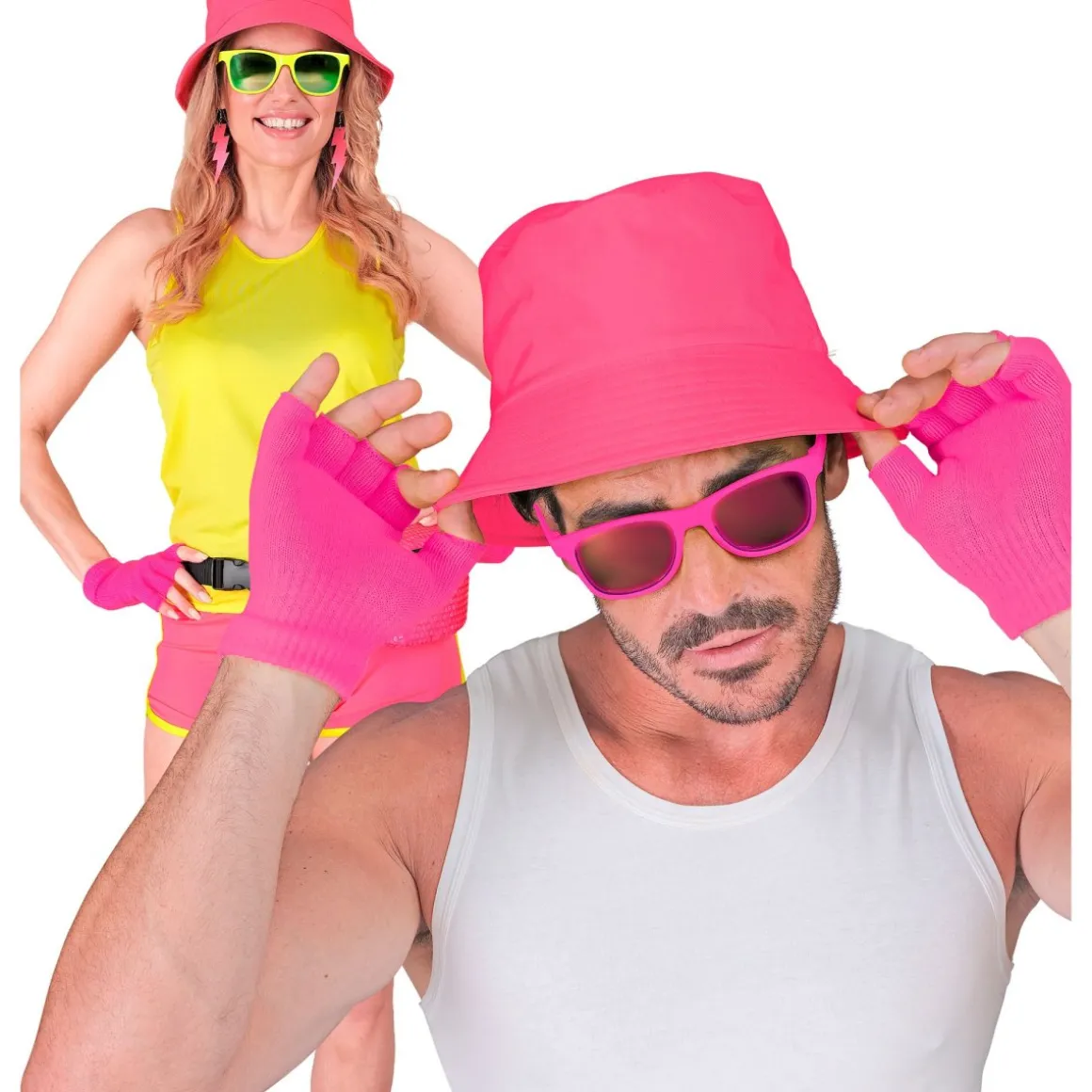Fingerløse Handsker Neonpink
