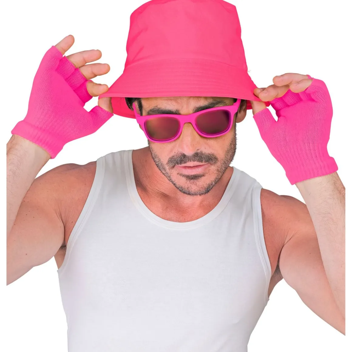 Fingerløse Handsker Neonpink