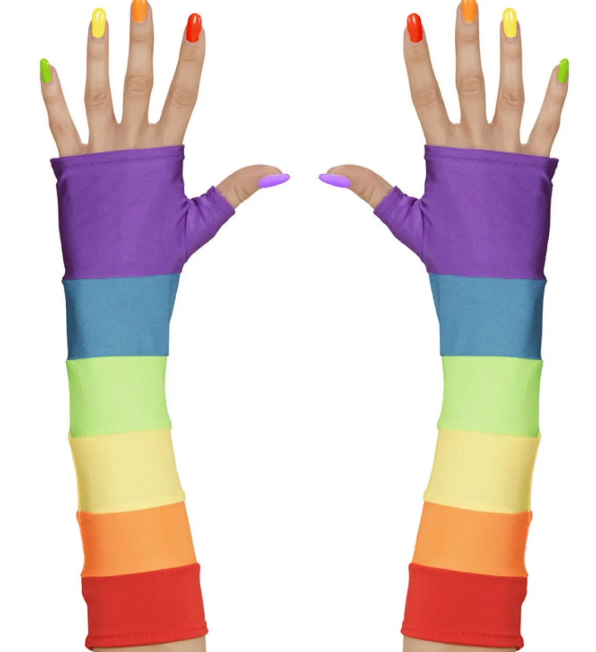 Fingerløse Handsker Regnbue