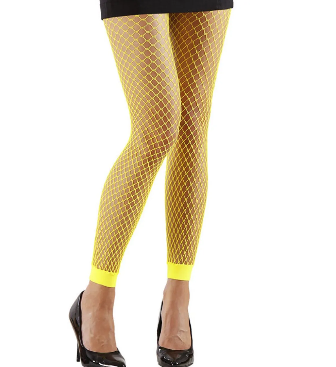Fiskenet Leggings Neongul