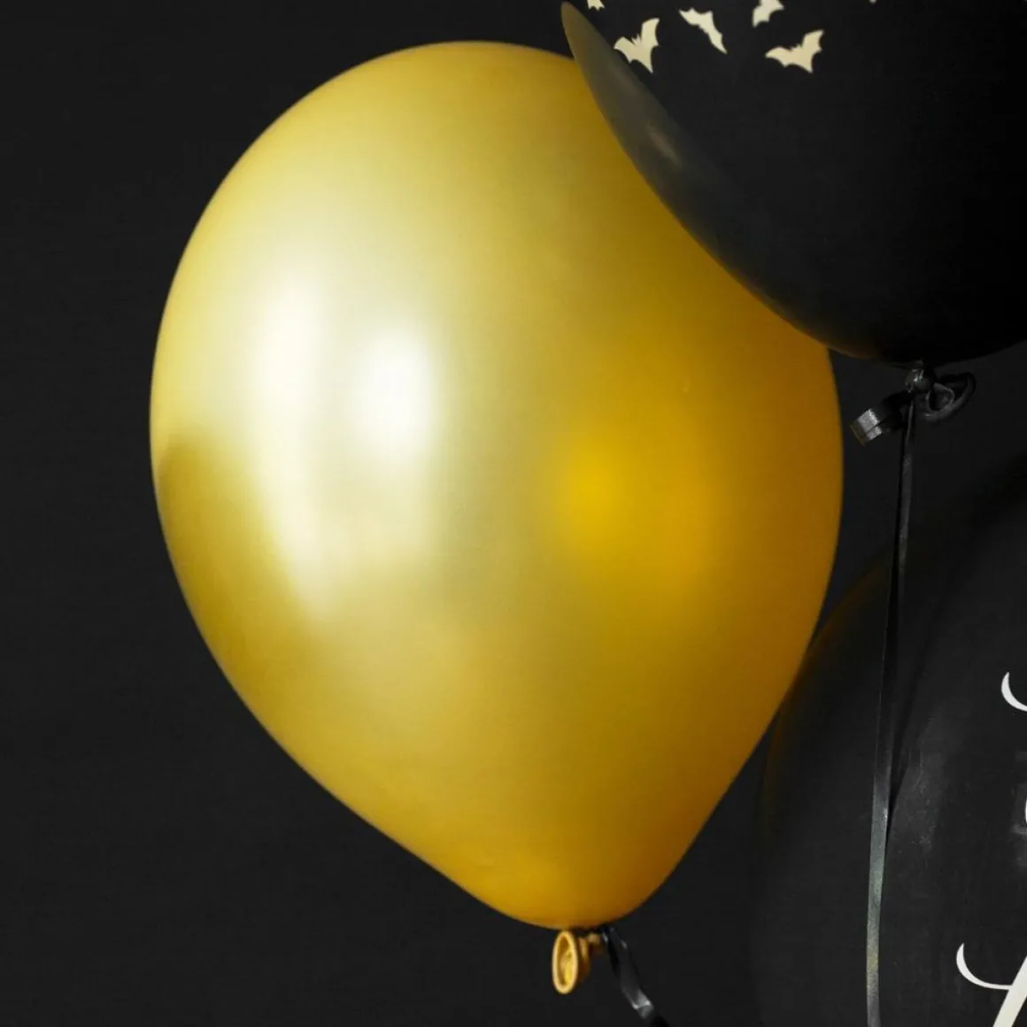 Flagermus Balloner Guld/Pastel Sort