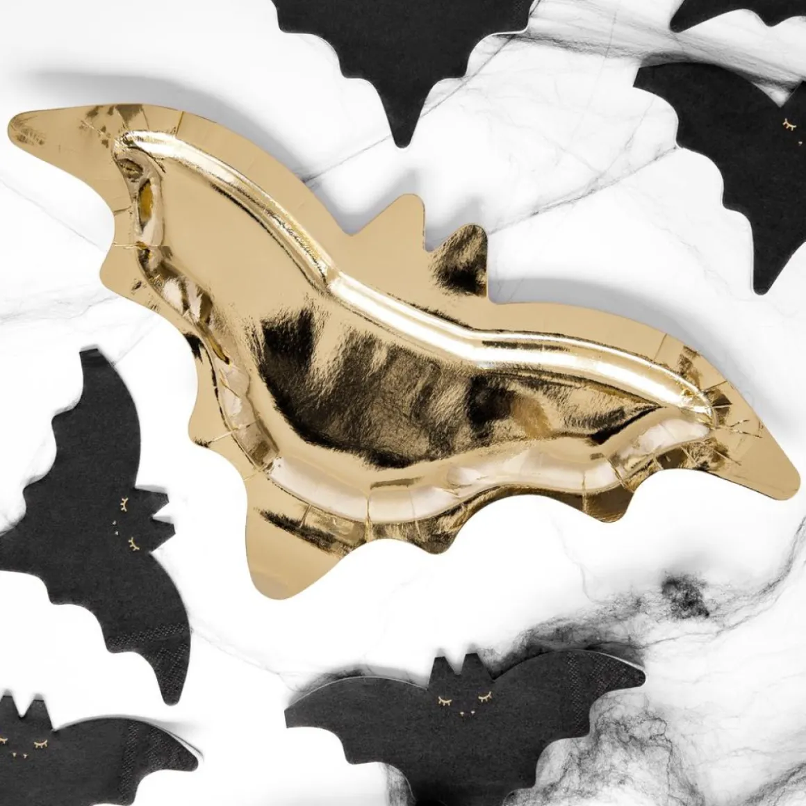 Flagermus Paptallerkener Guld