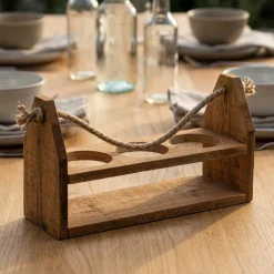 Flaskeholder Med Jutehåndtag