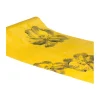 Floral Velour Bordløber Sennepsgul