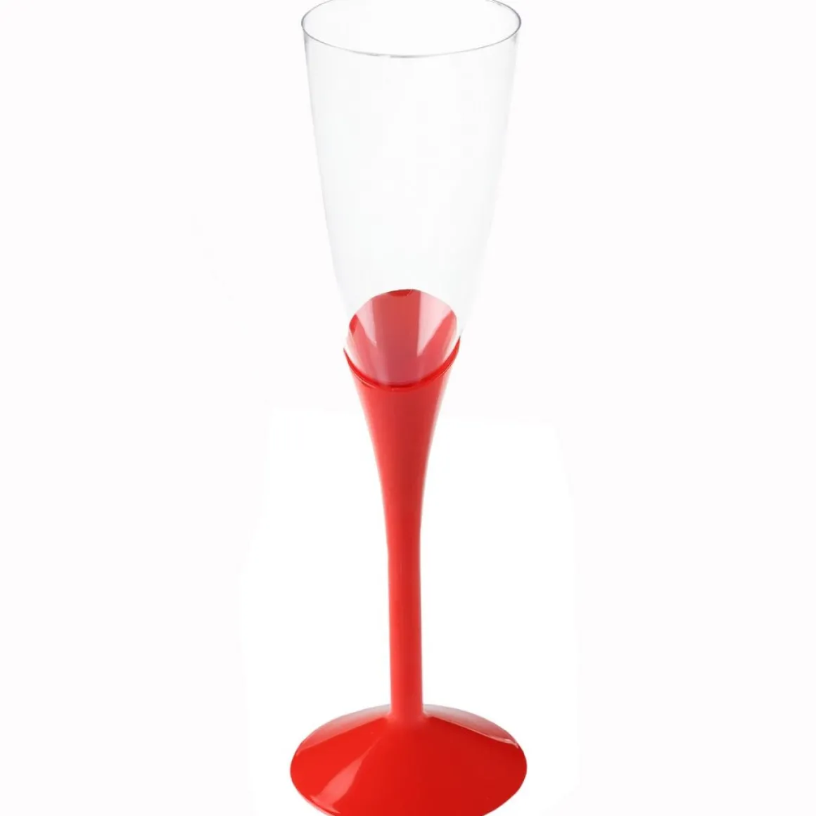Flute Plast Champagneglas Rød