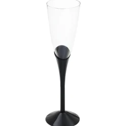 Flute Plast Champagneglas Sort