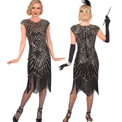 Gatsby Flapper Kjole Guld