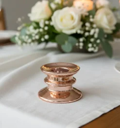Glas Lysestage Rosaguld