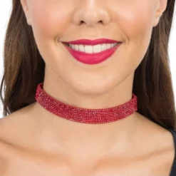 Glimmer Choker Rød