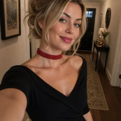 Glimmer Choker Rød