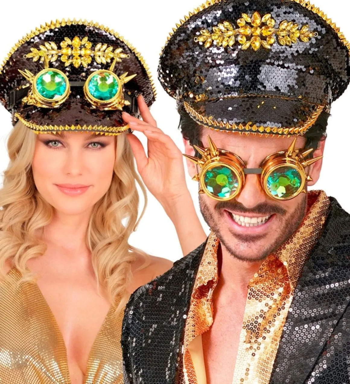 Glimmer Steampunk Kaptajnhat Sort/Guld
