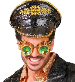 Glimmer Steampunk Kaptajnhat Sort/Guld