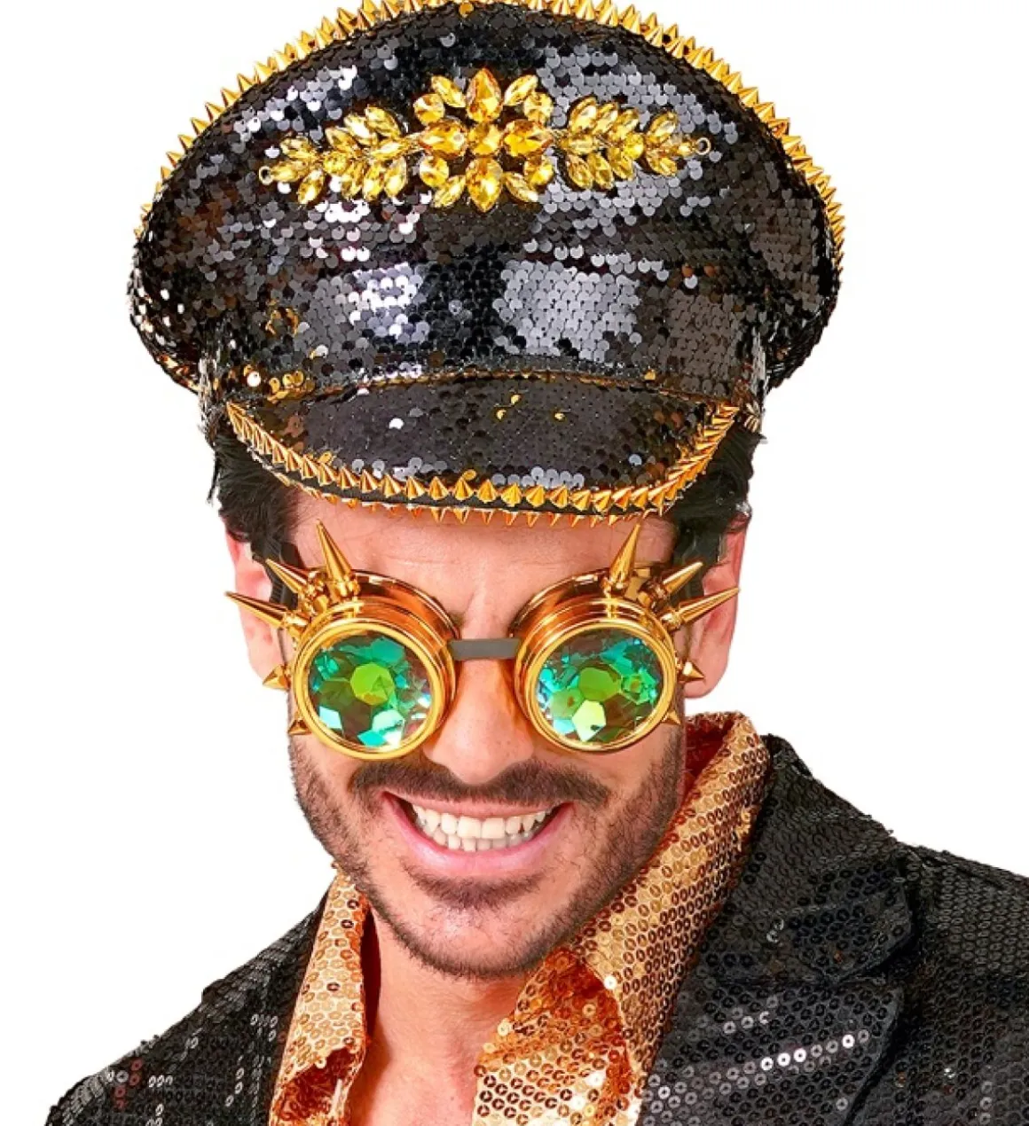 Glimmer Steampunk Kaptajnhat Sort/Guld