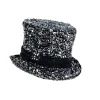 Glitrende Tophat Sølv/Sort
