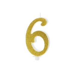 Glitter Kagelys Guld