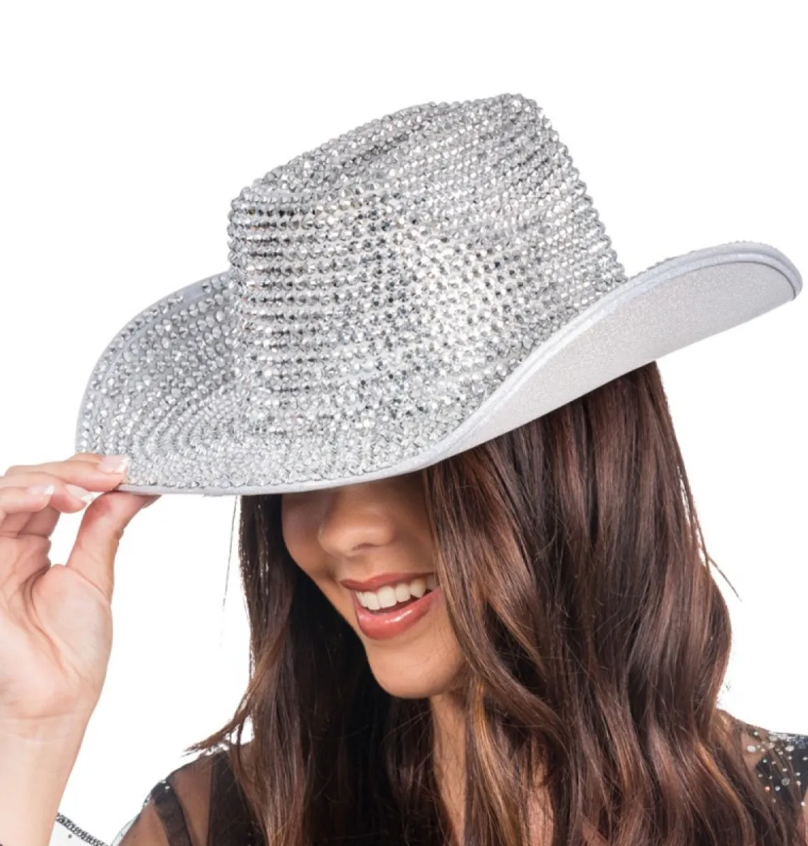 Glitter Cowboyhat Sølv