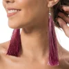 Glitter Frynse Øreringe Rosa