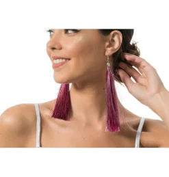 Glitter Frynse Øreringe Rosa