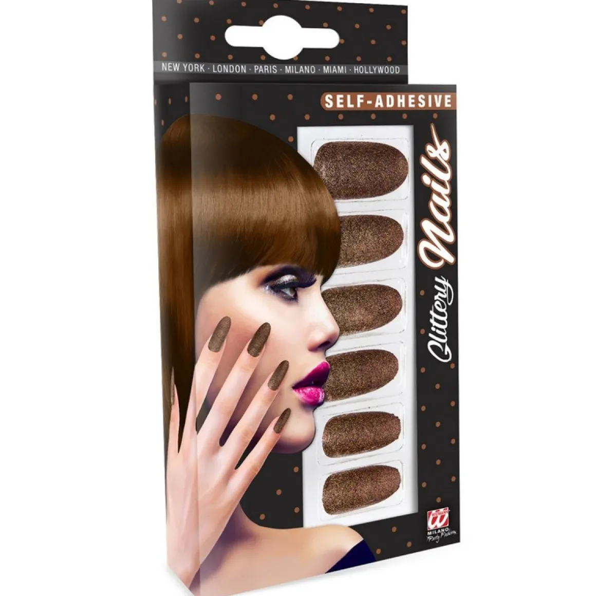 Glitter Negle Kobber