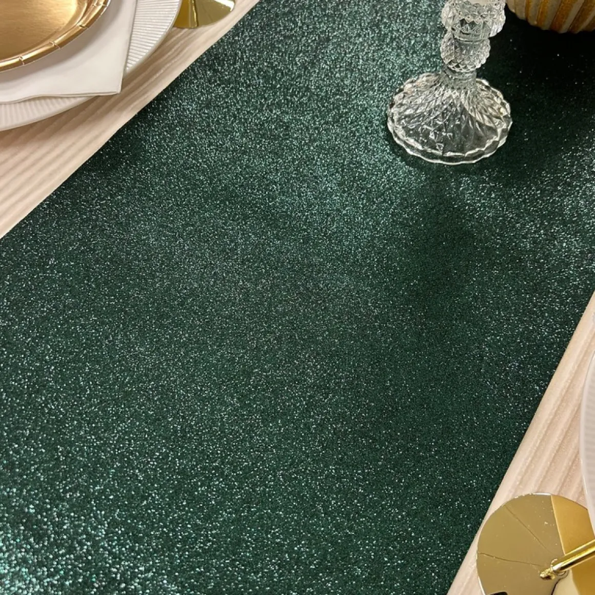 Glitter Premium Bordløber Fyrretræsgrøn