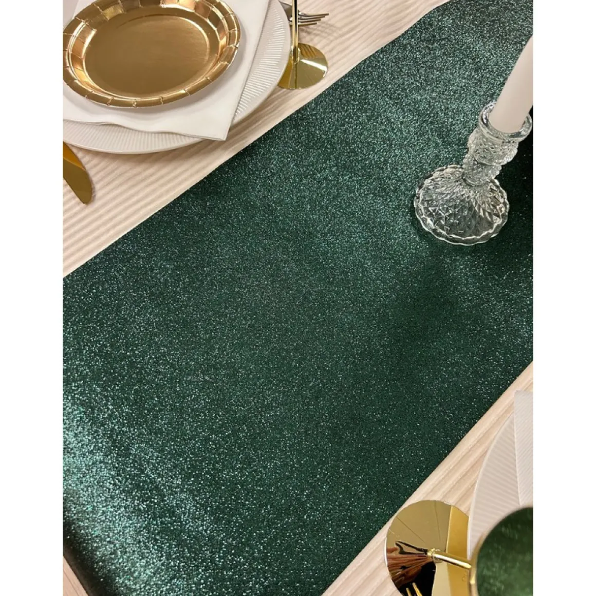 Glitter Premium Bordløber Fyrretræsgrøn