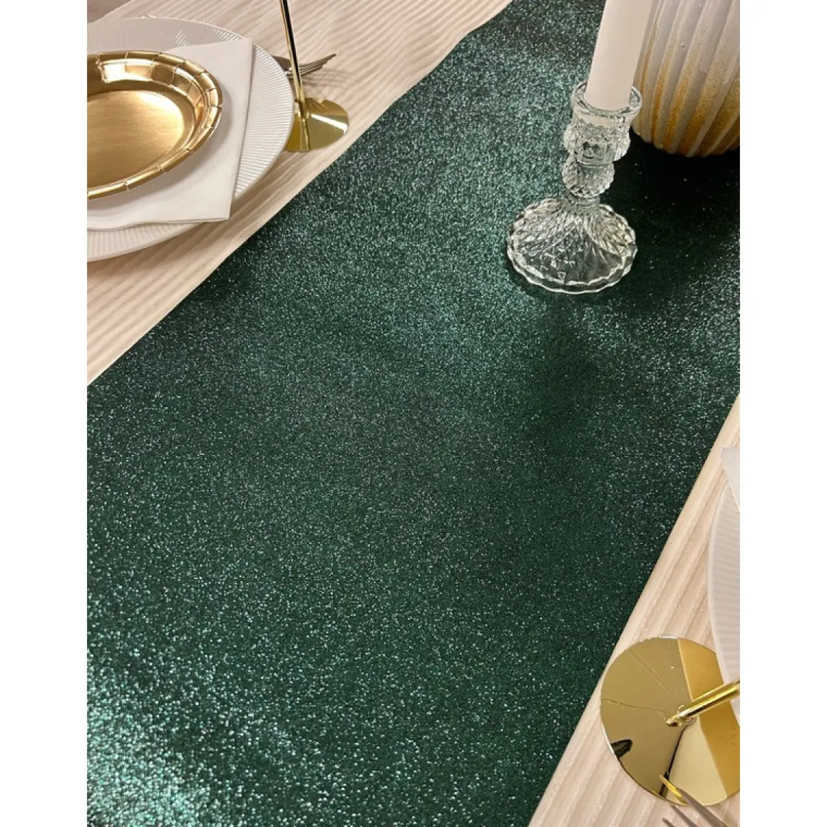 Glitter Premium Bordløber Fyrretræsgrøn