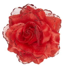 Glitter Rose Hårclips Rød