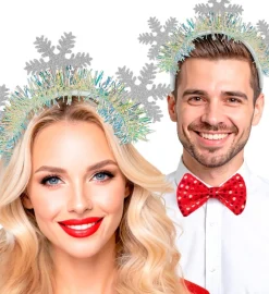 Glitter Snefnug Hårbøjle Sølv