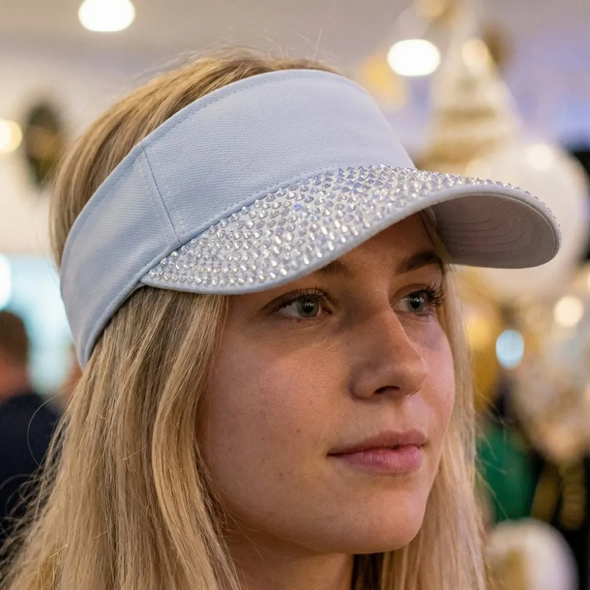 Glitter Solskærm Kasket Hvid