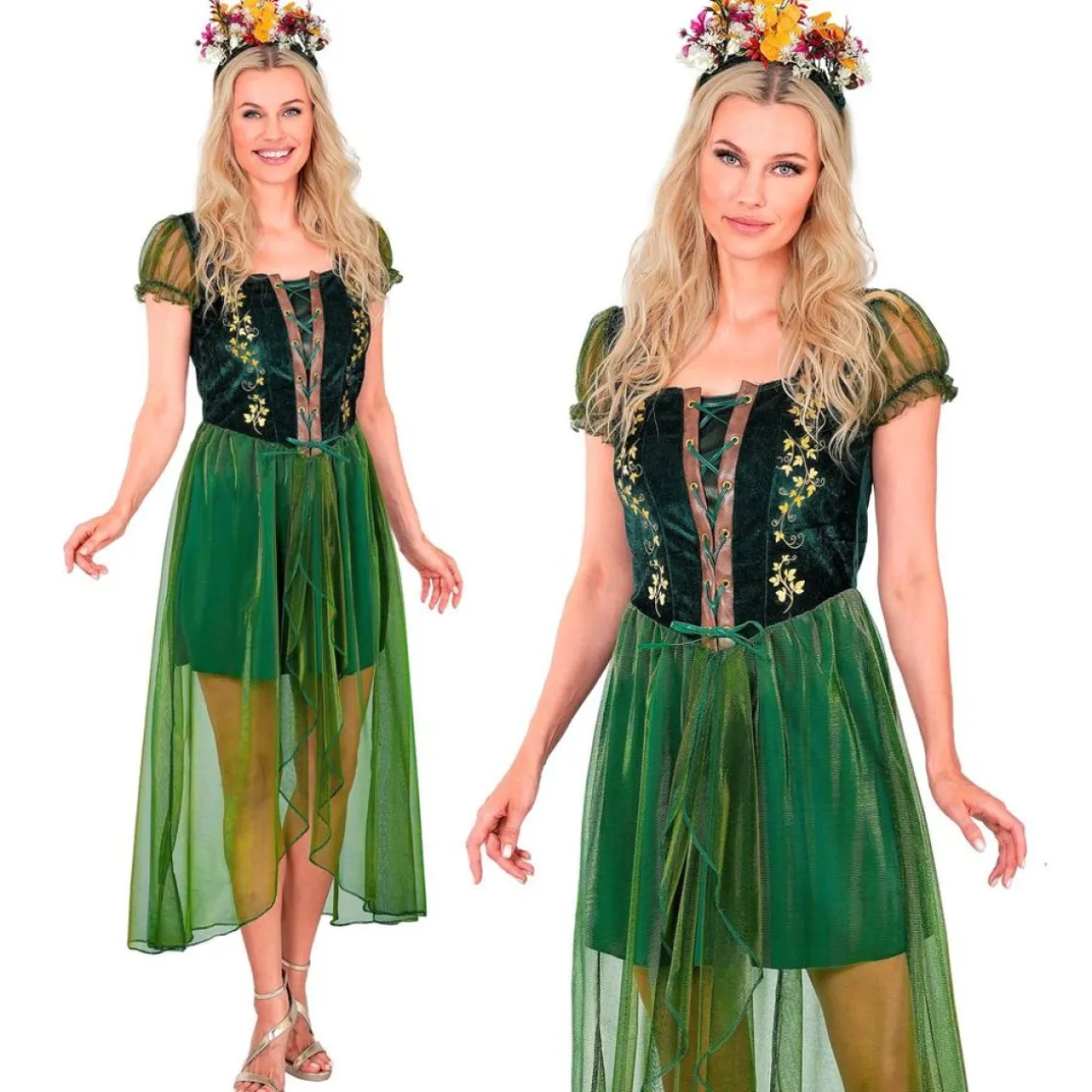 Grøn Skovdronning Kostume