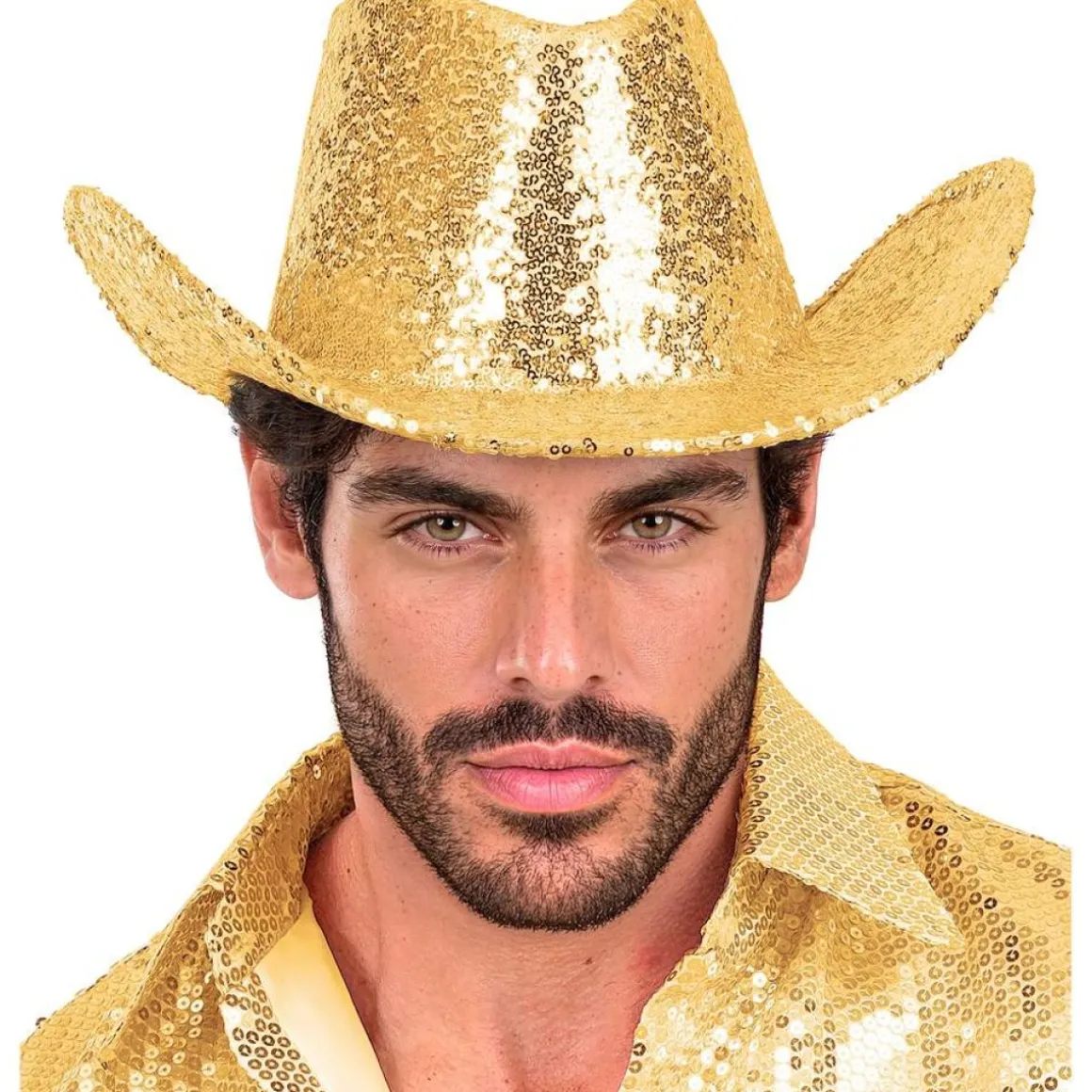 Guld Cowboyhat Med Pailletter